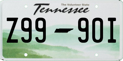 TN license plate Z9990I