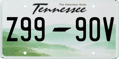 TN license plate Z9990V