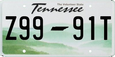 TN license plate Z9991T