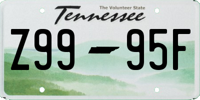 TN license plate Z9995F