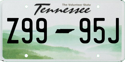 TN license plate Z9995J