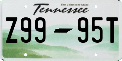 TN license plate Z9995T