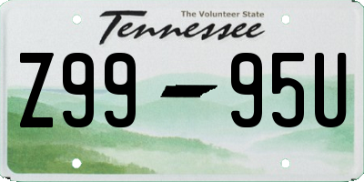 TN license plate Z9995U