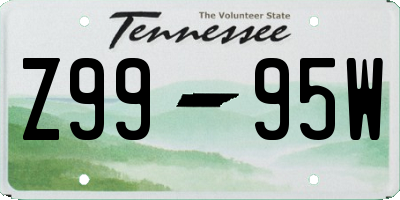 TN license plate Z9995W