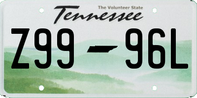 TN license plate Z9996L