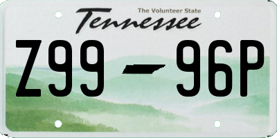TN license plate Z9996P