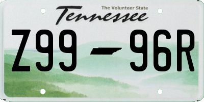 TN license plate Z9996R