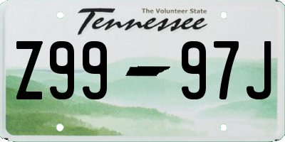 TN license plate Z9997J