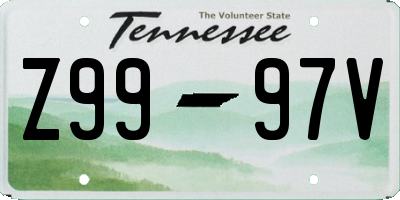 TN license plate Z9997V