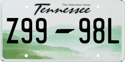 TN license plate Z9998L