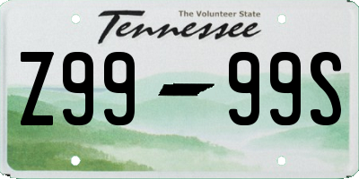 TN license plate Z9999S