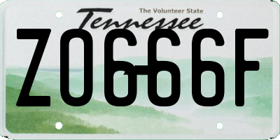 TN license plate ZO666F