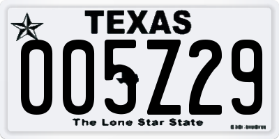 TX license plate 005Z29