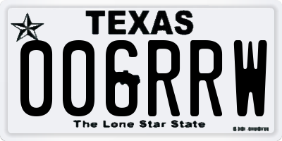 TX license plate 006RRW