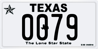 TX license plate 0079