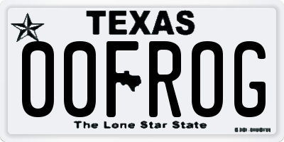 TX license plate 00FROG