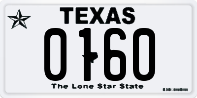 TX license plate 0160