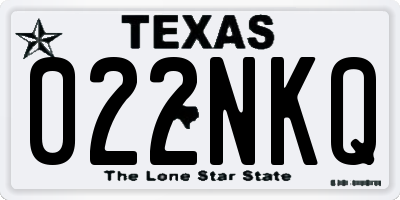 TX license plate 022NKQ