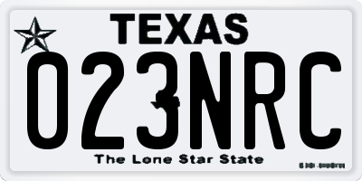 TX license plate 023NRC