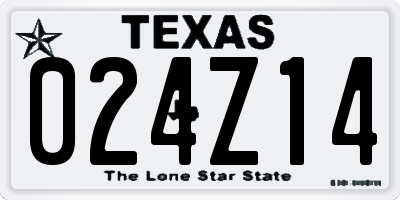 TX license plate 024Z14