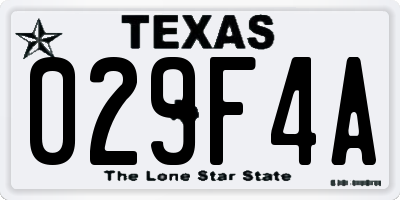 TX license plate 029F4A