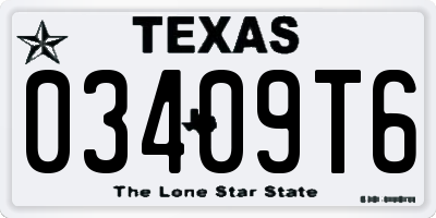 TX license plate 03409T6