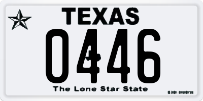 TX license plate 0446