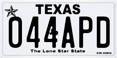 TX license plate 044APD