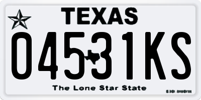 TX license plate 04531KS