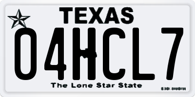 TX license plate 04HCL7