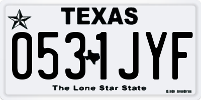 TX license plate 0531JYF