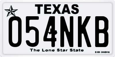 TX license plate 054NKB