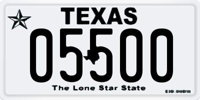 TX license plate 05500