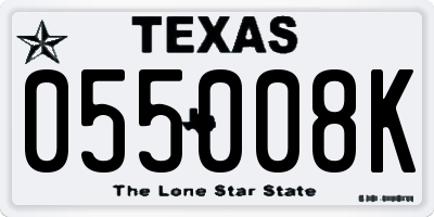 TX license plate 055008K