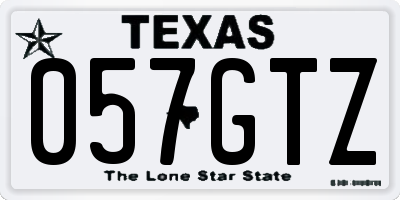 TX license plate 057GTZ