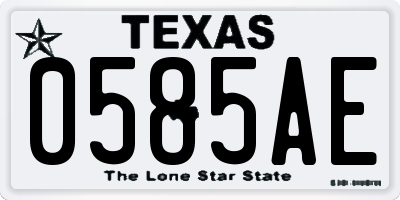 TX license plate 0585AE