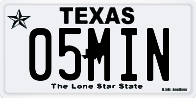 TX license plate 05MIN