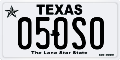 TX license plate 05OSO