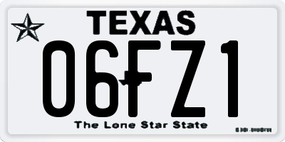 TX license plate 06FZ1