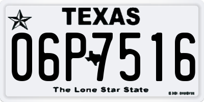 TX license plate 06P7516