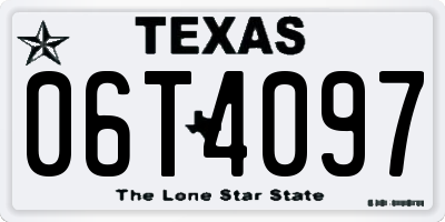 TX license plate 06T4097