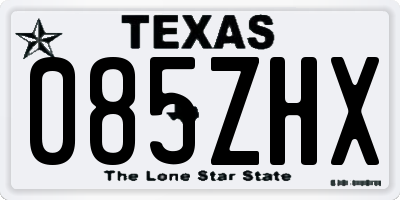 TX license plate 085ZHX