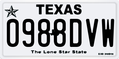 TX license plate 0988DVW