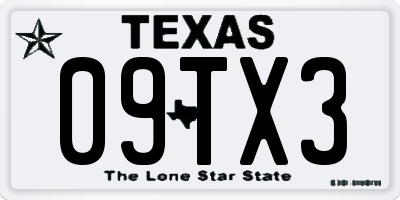 TX license plate 09TX3