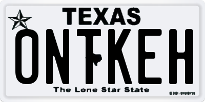 TX license plate 0NTKEH