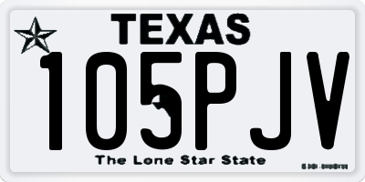 TX license plate 105PJV