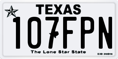 TX license plate 107FPN