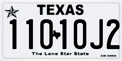 TX license plate 11010J2