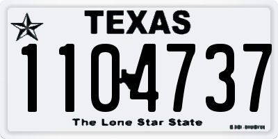 TX license plate 1104737