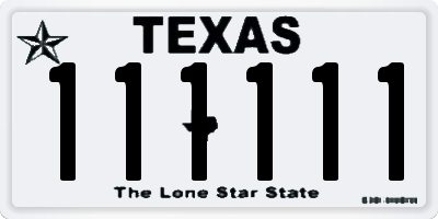 TX license plate 111111